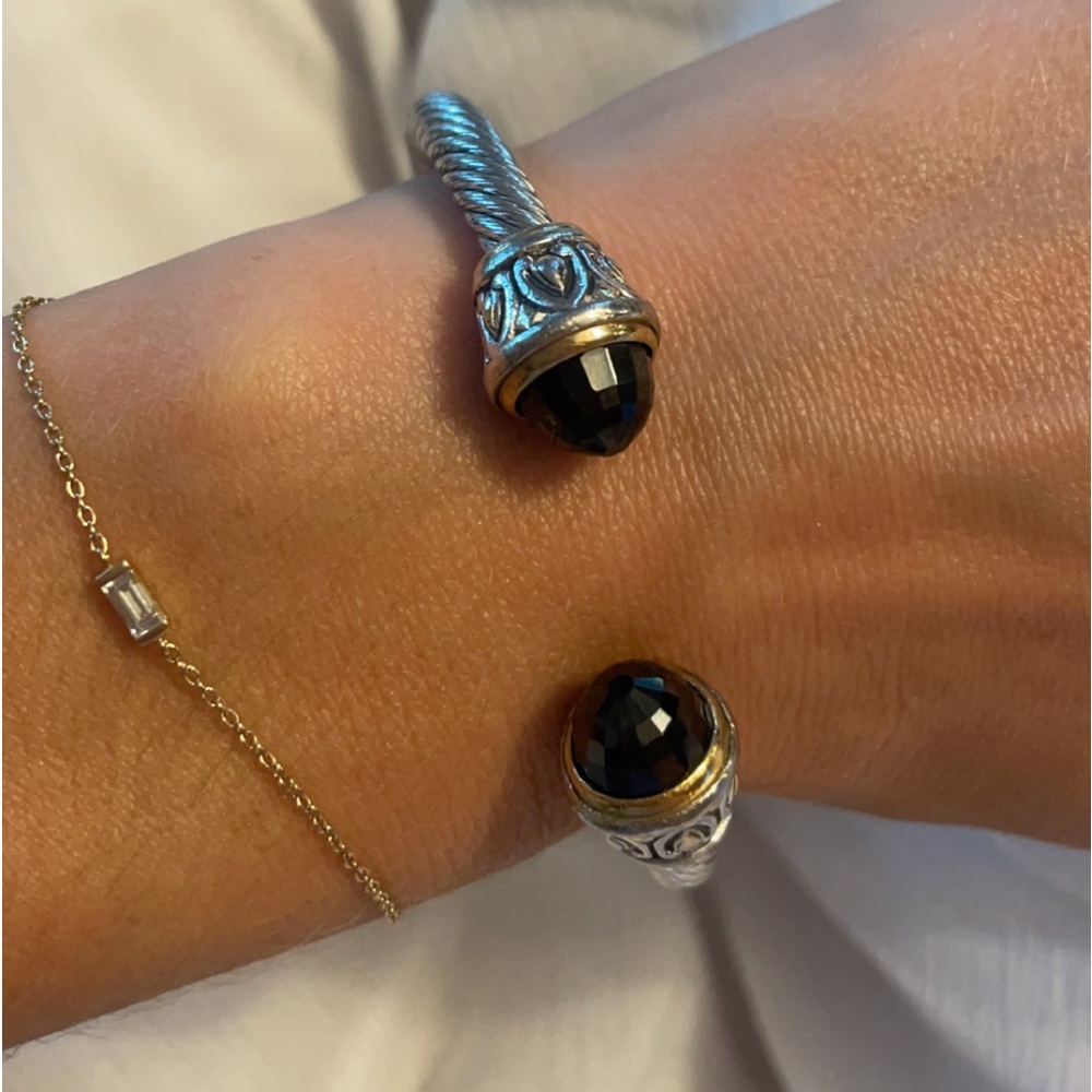 David Yurman similar cord bracelet - mixed metals - onyx